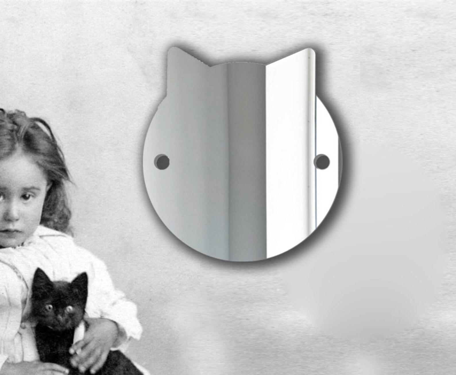 Cute cat mirror decor for cat lovers nursery room wall Etsy