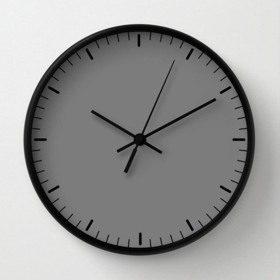 Grey Wall Clock Classic Design Black and White Minimalist Etsy Canada