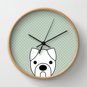 Dogs wall clock dalmatian dog afgan hound chihuahua pug shintzu bassetthound husky boxer poodle pink red yellow green brown taupe image 5