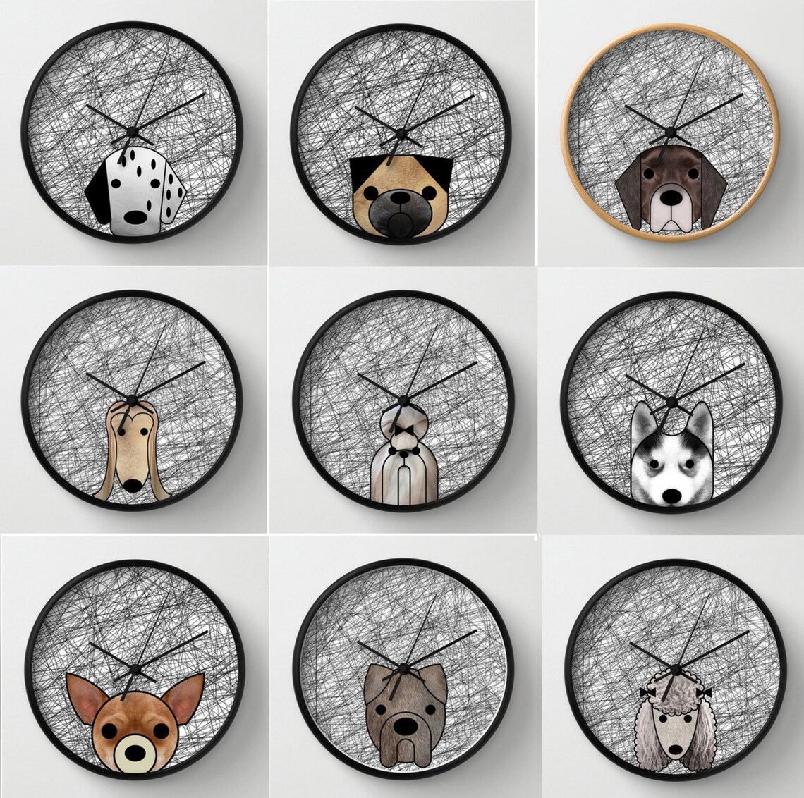 Chihuahua Dog Wall Decor Dog Wall Clock Black and White | Etsy