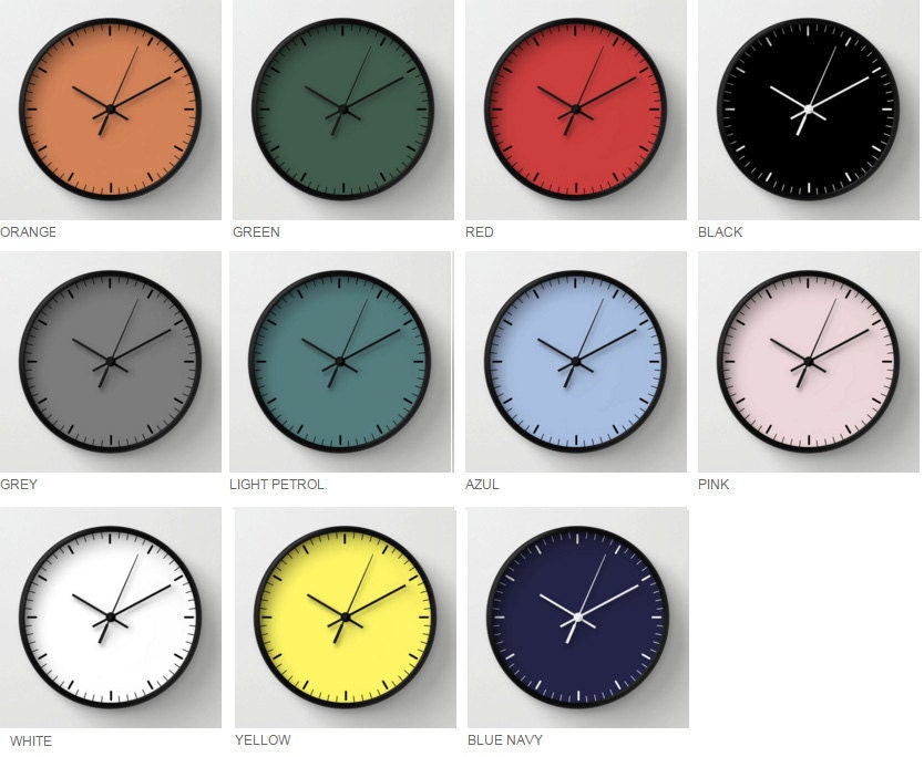 White wall clock classic design black white minimalist decor Etsy