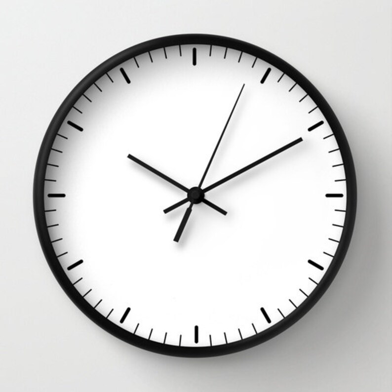 White wall clock classic design black white minimalist decor Etsy