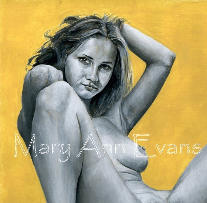 Mary Ann Evans Erotic Female Nude Study (MAECP34) MATURE. Print from original acrylic painting
