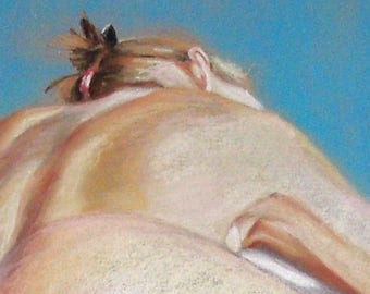 Mary Ann Evans Erotic Female Nude Study (MAECP01). Print from original pastel drawing