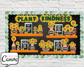 Spring Classroom Bulletin Board Set, Plant Kindness, Teacher Printable, Classroom Decor, Spring Classroom Decor, Motivational Student