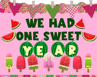 Summer Classroom Bulletin board, Watermelon decor, Sweet Year, teacher printable, Student name tags, popsicle bulletin