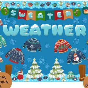 Sweater Weather Bulletin Board Set, Classroom Decor, Christmas Bulletin ...