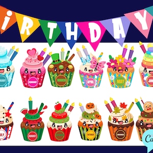 Birthday Classroom Bulletin Board Set, Cupcake Bulletin Board, Editable Classroom Bulletin, Birthday decor, Teacher Printable, Birthday dec