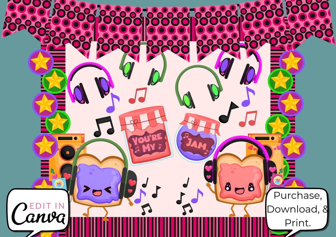 Valentines Day Bulletin Board Set, You're My Jam Bulletin Board ...