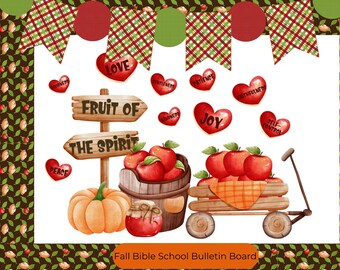 Fall Bulletin Board, Bible School bulleti, Autumn Bulletin, Fall Decor, Church Printable, Church decor, Autumn decor, Fruits of the Spirit