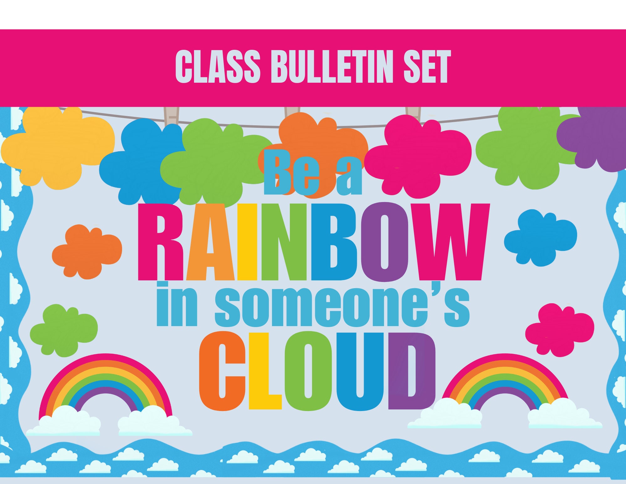 Motivational Rainbow Bulletin Board Set, Bulletin Board Border