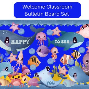 Back to School Bulletin Board, Welcome Bulletin, Ocean Bulletin Board, Under the Sea, Teacher printable, Sea Bulletin Board,Student Name Tag