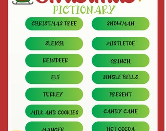 Christmas Pictionary Game Printable