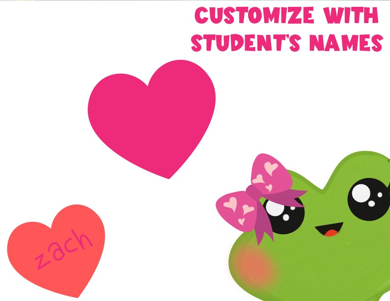 Valentine's Day Frog Bulletin Board, Classroom Decorations, Name Tags ...