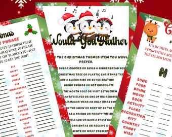 Christmas Games Bundle Printable, Christmas Games