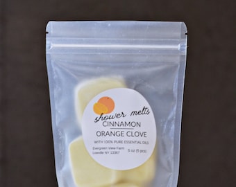 Cinnamon Orange Clove Shower Melts Steamers | 100% Pure Essential Oils| 5 Tabs | Gift Idea