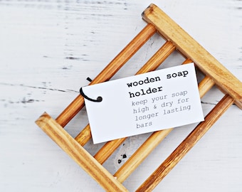 Mini Bamboo Soap Holder: Natural Farmhouse Bath Accessory
