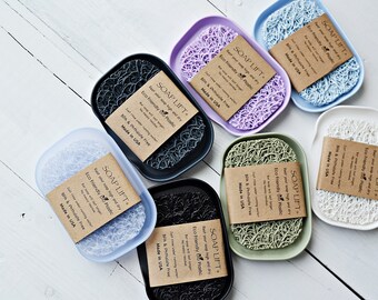 Soap Lift | Waterfall Soap Dish Dispenser *New* Colors | Ecofriendly Bar Saver Tray Drainer| Shower Bathroom Kitchen | Easy Clean