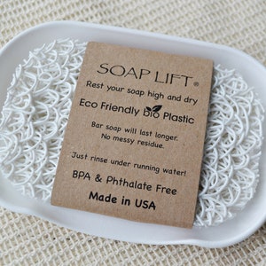 Soap Lift White | Waterfall Soap Dish Dispenser *New* Colors | Ecofriendly Bar Saver Tray Drainer| Shower Bathroom Kitchen