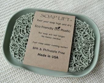 Sage Green Soap Lift Set: Eco-Friendly Soap Saver Dish