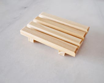 Wood Soap Holder Slatted Pine