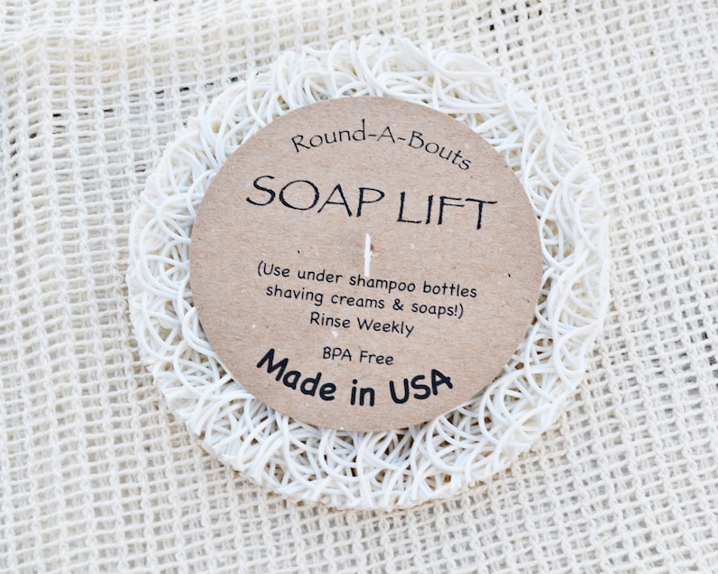Ecofriendly BPA-Free Kitchen Bathroom Dish Drainer Tray Natural Green Living Sustainable Soap Lifts\u00ae Round Soap Holders Round-A-Bouts