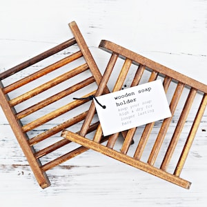 Wooden Soap Holder | Ecofriendly Natural Bar Soap Tray | Simple Rustic Soap Holder | Draining Dish| Pairs with Soap Lifts® (sold separately)
