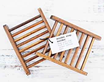 Rustic Wooden Soap Holder: Ecofriendly Natural Bar Soap Tray