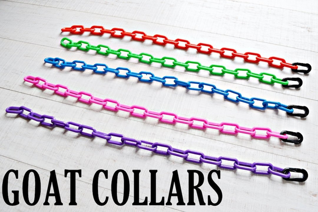 Goat Collars, Plastic Chain Animal Nigerian Dwarf Pygmy Minis, Breakaway Safety Feature, Durable