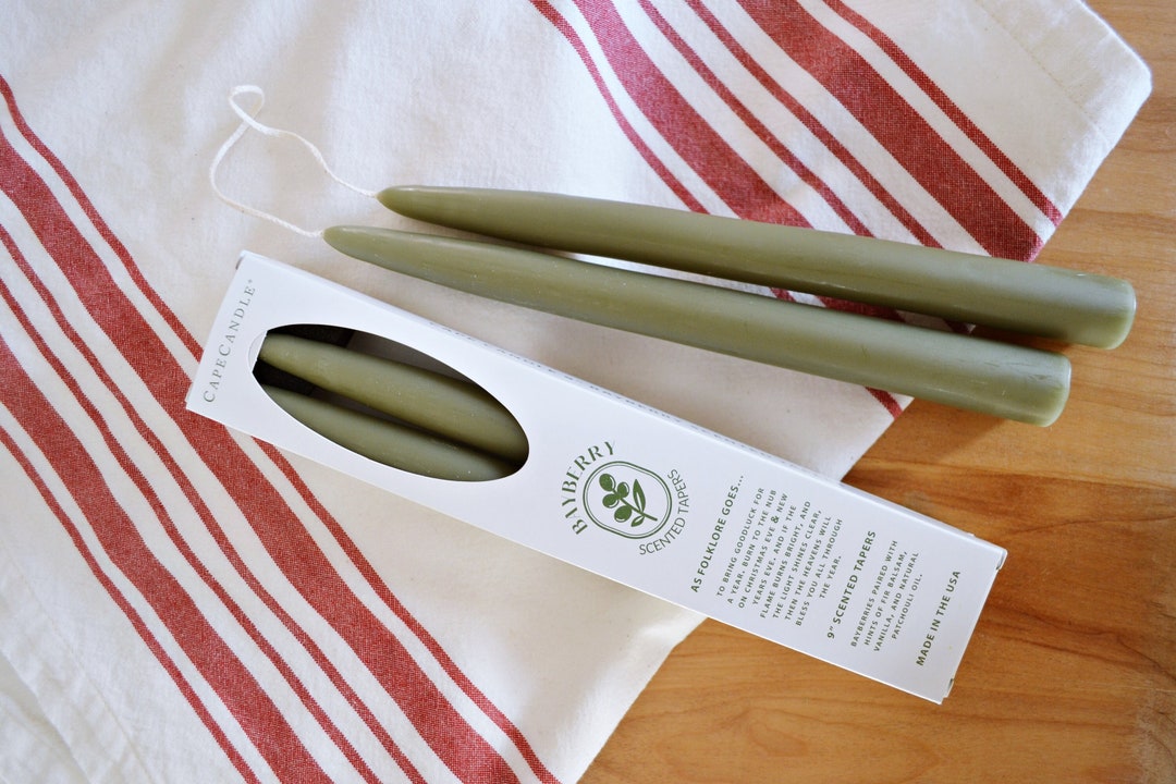 Bayberry Taper Candles 1 Pair Christmas Eve New Years Tradition Legend