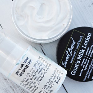 Goat&#39;s Milk Lotion | Face Hand and Body Cream | Handcrafted Skin Nourishing Gentle on Skin| Airless Pump