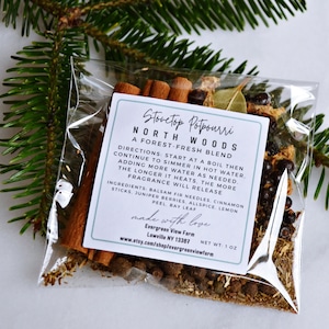 Mélange d'épices pour pot-pourri à mijoter | Noël Bois du Nord | Parfum d'ambiance naturel | Enthousiaste confort douillet | Idée cadeau