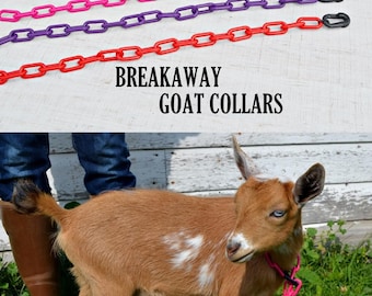 Collar de cadena de plástico para cabra, varios colores: seguridad de desmontaje, fácil de limpiar