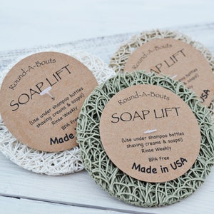 Ecofriendly BPA-Free Kitchen Bathroom Dish Drainer Tray Natural Green Living Sustainable Soap Lifts\u00ae Round Soap Holders Round-A-Bouts