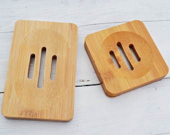 Bamboo Soap Dish: Eco-Friendly Wooden Soap Holder, Kitchen Bathroom