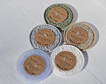 Soap Lift Round Holder Set: Bioplastic Draining Dish, Eco-Friendly Bathroom