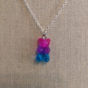 Gummy Bear Necklace with 925 Sterling Silver Chain (non-edible)