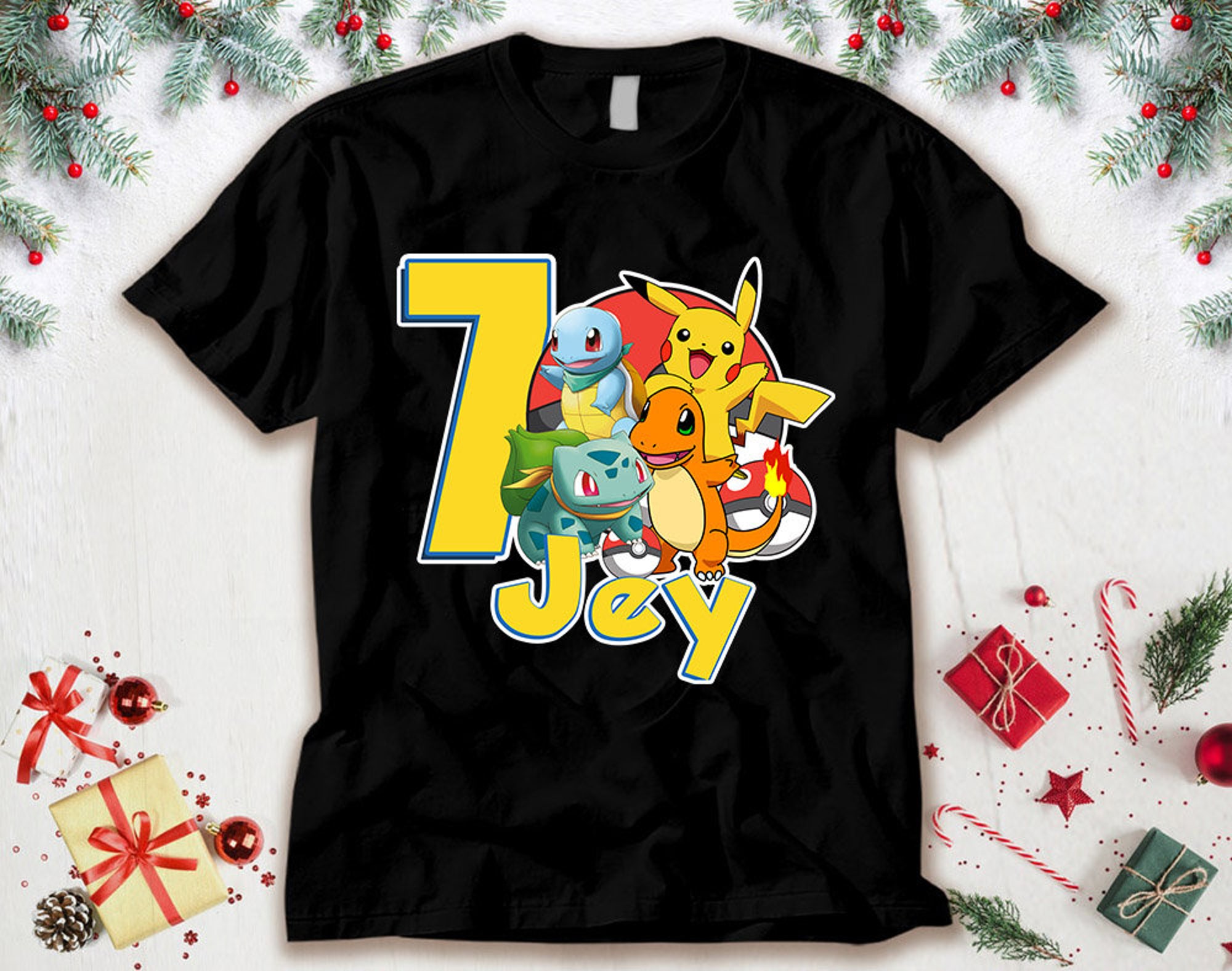 Discover Pokemon Birthday Pikachu Personalized Shirt