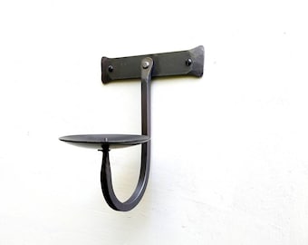 Gothic wall sconce, big candle holder, handmade UK, hand forged church, free postage