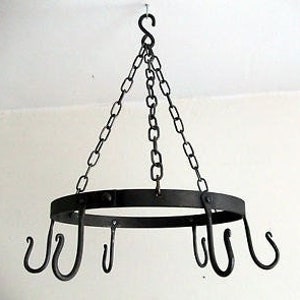 Hanging herb or utensil rack ceiling, round hand made UK