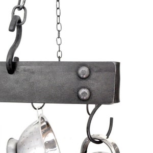 Pot Rack, Hand Crafted, Ceiling Heavy Duty, Iron hooks, handmade UK hand forged