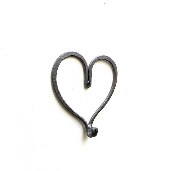 Love heat hook Valentines, bridesmaid gift 6th wedding anniversary, gift iron Coat Clothes Hanger, hand made UK hand forged