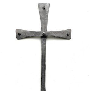 Crucifix wall cross, hand forged in iron, handmade UK