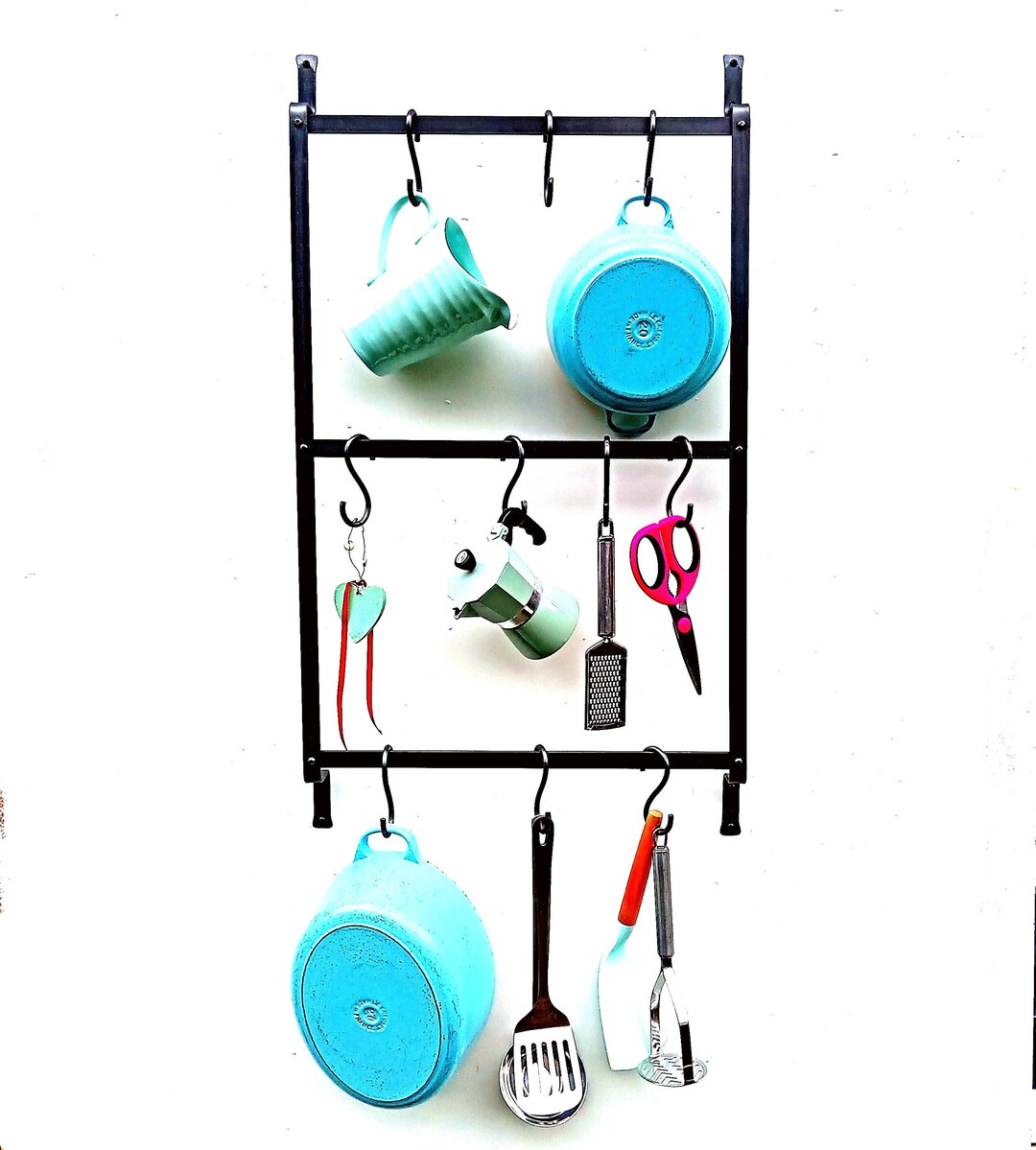 Pot Rack Kitchen Organiser Wall Mounted UK Made Etsy UK