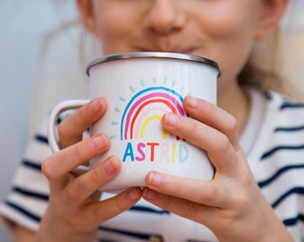 Personalised Rainbow Enamel Mug