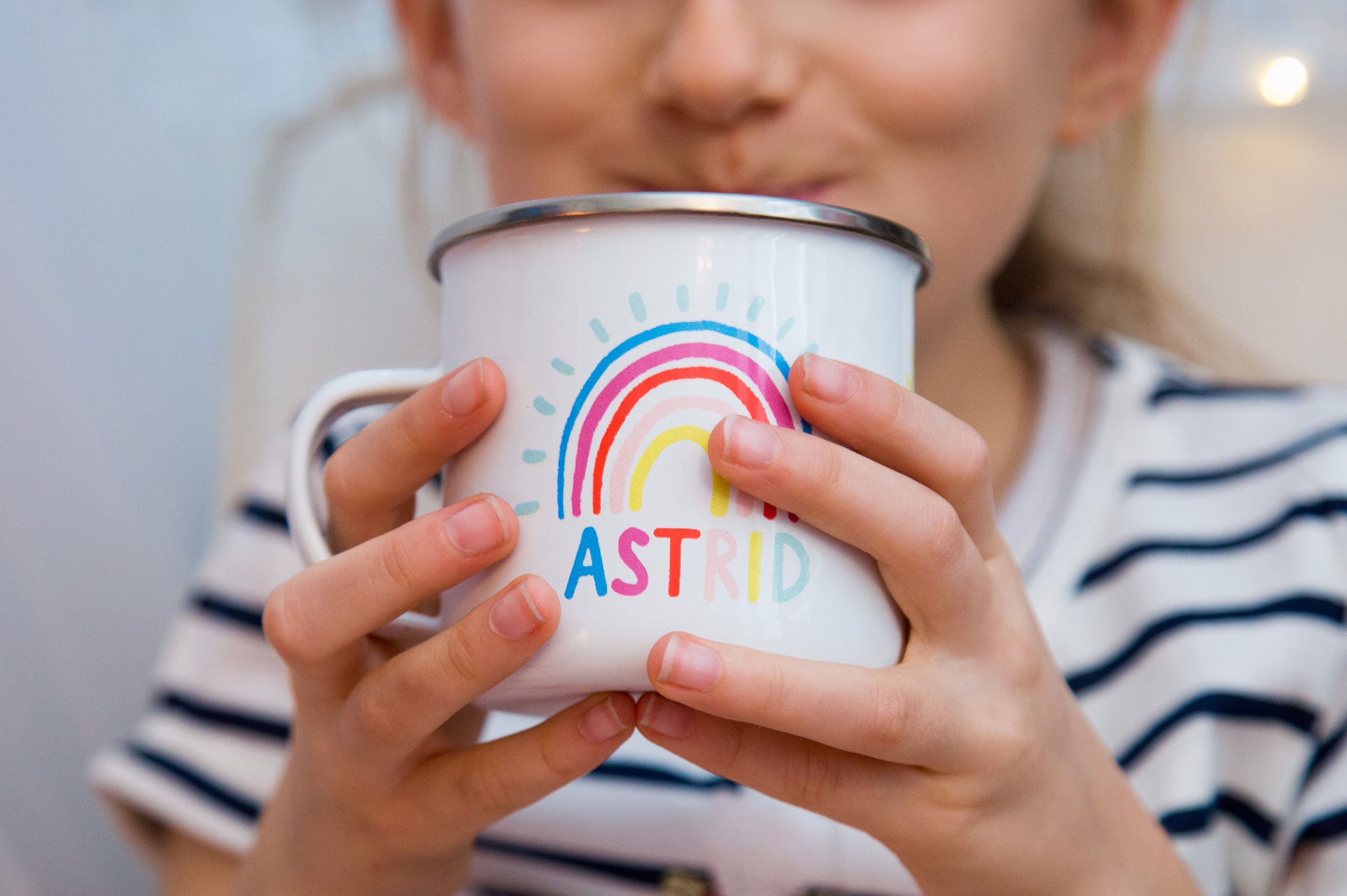 Mug en Émail Arc-En-Ciel Personnalisé