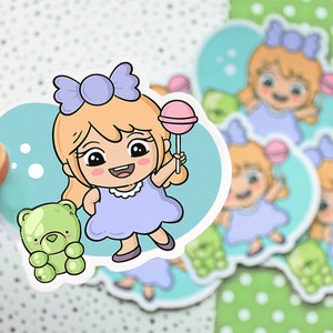 Adesivi Gummy Bear Girl - GUMMY GIRL / Kawaii, adesivi fustellati di caramelle carine per decorare Agenda, Diario, Bullet Journal, Scrapbook