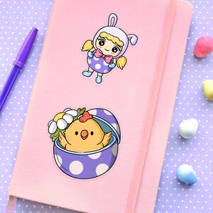 Set vinylstickers: EASTER EGG | Kawaii, schattige snoep gestanste waterdichte stickers voor het decoreren van agenda, laptop, waterfles, telefoon