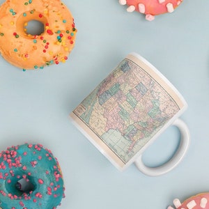 United States Map Mug - vintage United States - 48 states geography, teacher gift