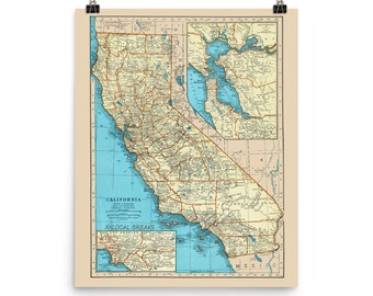 California Surf Poster Print California Surf Poster Print